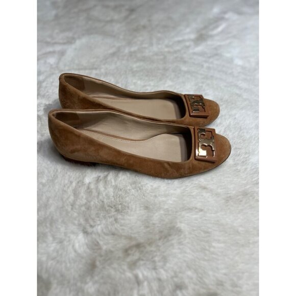 Tory Burch Cognac Brosn suede slip on shoe women size 7.5 M - Picture 1 of 11